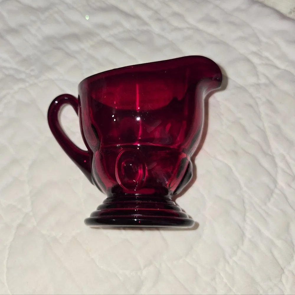 Vintage New Martinsville Ruby Red Mini Creamer - Picture 10 of 12
